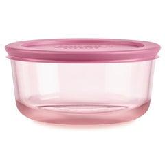 Pyrex® Simply Store® Tinted Glass 4-cup Round Storage Container with Lid, Pink