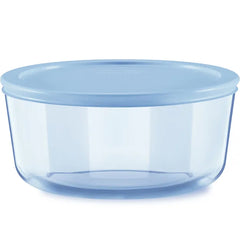 Pyrex® Simply Store® Tinted 7-cup Round Storage with Blue Plastic Lid