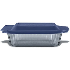 Pyrex® Colors Sculpted Tinted 8" Square Baking Dish with Plastic Lid, Smoke