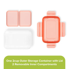 Snapware® Meal Prep Divided: 2-cup Rectangle Storage Container, 2-Section