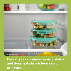 Snapware® MealBox™ 3.8-cup Divided Glass Storage Container with Lid