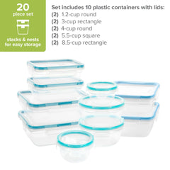 Snapware® Total Solution® 20-piece Plastic Food Storage Container Set